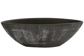 Dehner Keramik-Jardiniere Romy, oval, Dunkelbraun - Keramik