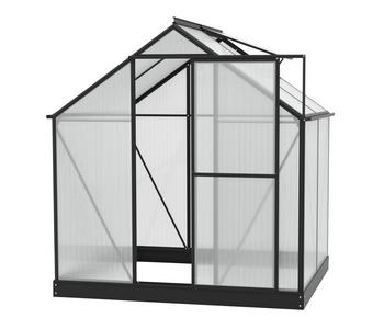 Vitavia Gewächshaus Pluto 3100 HKP, inkl. Stahlfundamentrahmen, ca. B198/H208/T155 cm, Schwarz - Aluminium / Polycarbonat