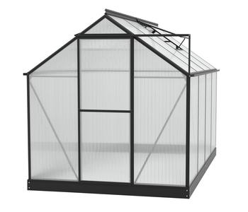 Vitavia Gewächshaus Pluto 6000 HKP, inkl. Fundament, ca. B198/H208/T304 cm, Schwarz - Aluminium, Polycarbonat