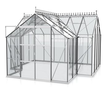 Vitavia Orangerie Minerva ESG, ca. B383/H254/T383 cm, Silber - Aluminium / Sicherheitsglas