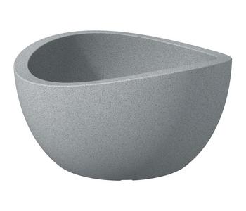 Scheurich Kunststoff-Topf Wave Globe, rund, ca. Ø39,3/H21 cm, Grau - Polyethylen