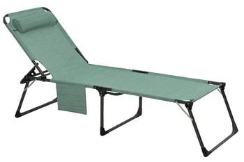 Dehner Gartenliege Mallorca, ca. B71/H112/T232 cm, Grün - Aluminium / Textilene Eisen