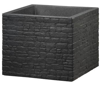 Scheurich Kunststoff-Topf Muretto, quadratisch, Schwarz - Polyethylen