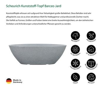 Scheurich Barceo High 54 Flower Pot/Planter, Round, Stony Grey, Made with Recycled Plastic, Outdoor