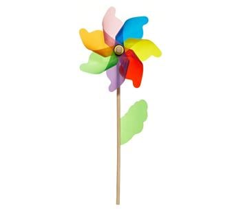 Windrad Regenbogen, bunt von Dehner - Kunststoff / Holz