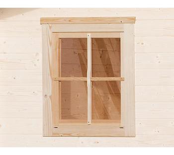 Weka Einzelfenster für Gartenhaus 45 mm, Natur - Fichtenholz