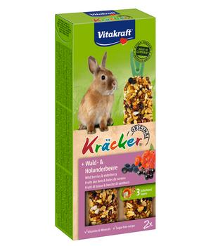 Vitakraft® Nagersnack Kräcker® Original Wald- + Holunderbeere für Zwergkaninchen, 2er Pack