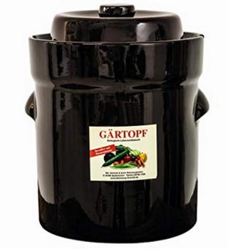 Nik. Schmitt Ton-Gärtopf, dunkelbraun glasiert