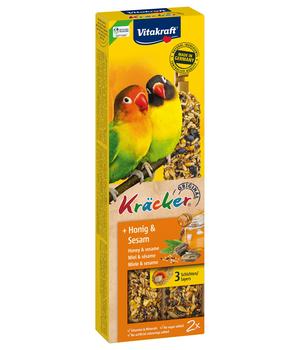 Vitakraft® Vogelsnack Kräcker® Original Honig + Sesam für kleine Papageien, 2er Pack