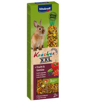 Vitakraft® Nagersnack Kräcker® Original Frucht + Gemüse für Zwergkaninchen, 2er Pack
