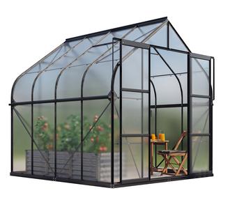Vitavia Gewächshaus Saturn 6700 HKP, inkl. Stahlfundamentrahmen, ca. B264/H255/T258 cm, Schwarz - Aluminium, Polycarbonat