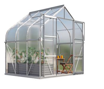 Vitavia Gewächshaus Saturn 5000 HKP, ca. B264/H255/T195 cm, Silber - Aluminium, Polycarbonat