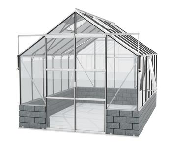 Vitavia Cassiopeia 9900 ESG, inkl. Sockel Anthrazit, ca. B257/H249/T385 cm, Silber - Aluminium / Sicherheitsglas