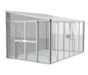 Vitavia Gewächshaus Athene 10200 ESG/HKP, ca. B397/H239/T266 cm, Silber - Aluminium / Polycarbonat Sicherheitsglas