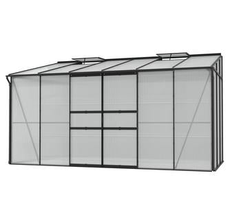 Vitavia Gewächshaus Iris 7800, ca. B387/H221/T201 cm, Schwarz - Aluminium, Polycarbonat