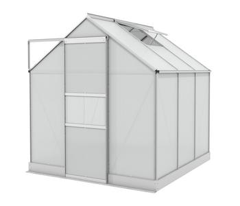 Vitavia Gewächshaus Pontos 3800 HKP, inkl. Stahlfundamentrahmen, ca. B195/H197/T195 cm, Silber - Aluminium, Polycarbonat