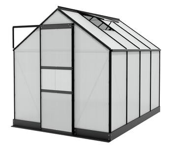 Vitavia Gewächshaus Pontos 5000 HKP, inkl. Stahlfundamentrahmen, ca. B195/H197/T195 cm, Schwarz - Aluminium / Polycarbonat