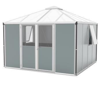 Vitavia Gerätehaus Sidera, ca. B322/H265/T322 cm, Silber - Aluminium / Polycarbonat Sicherheitsglas