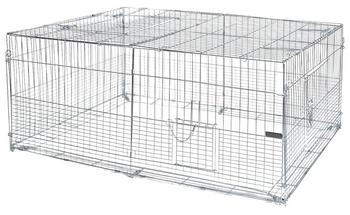 KERBL Freilaufgehege mit Ausbruchsperre, ca. B115/H65/T115 cm, Silber