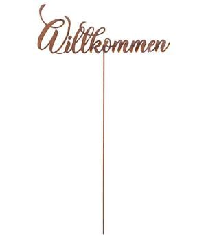 Badeko Metall-Topfstecker Willkommen, ca. H39,5 cm