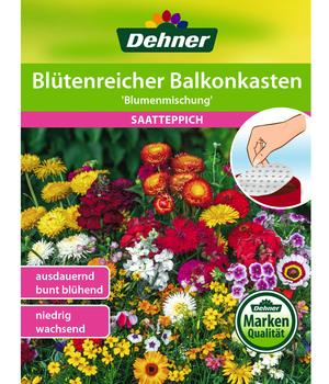 Dehner Saatteppich Blütenreicher Balkonkasten 'Blumenmischung', 15 x 150 cm