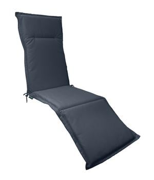 Dehner Relaxauflage Veneto, ca. B50/H4/T168 cm, Dunkelgrau - Baumwolle / Polyester Viskose