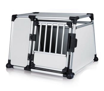 Trixie Hundetransportbox Aluminium, hellgrau/silber, Hellgrau / Silber - Aluminium
