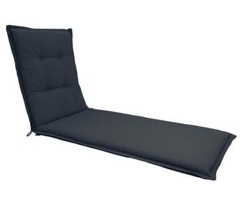 Dehner Liegenauflage Veneto für Gartenliege Savoy, ca. B57/H6/T178 cm, Dunkelgrau - Baumwolle / Polyester Viskose
