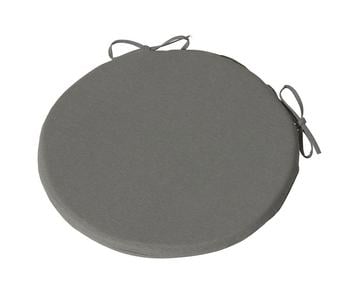 4 x Dehner Sitzkissen Veneto, Ø40/H4 cm, Dunkelgrau - Baumwolle / Polyester Viskose - Mindestbestellmenge: 4 Stk.