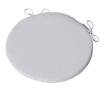 4 x Dehner Sitzkissen Veneto, Ø40/H4 cm, Hellgrau - Baumwolle / Polyester Viskose - Mindestbestellmenge: 4 Stk.
