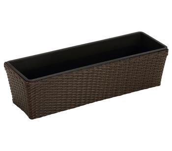Dehner Polyrattan-Kasten Alicante, rechteckig, braun - Polyrattan / Kunststoff
