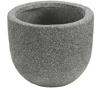 Dehner Kunststein-Topf Rock, rund, grau - Leichtbeton