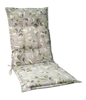 Dehner Hochlehnerauflage Piemonte, ca. B50/H6/T121 cm, Taupe / Grün - Baumwolle Polyester Viskose
