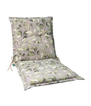 2 x Dehner Niederlehnerauflage Piemonte, ca. B50/H6/T102 cm, Taupe / Grün - Baumwolle Polyester Viskose - Mindestbestellmenge: 2 Stk.