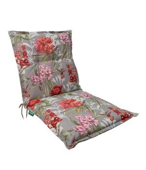 Dehner Niederlehnerauflage Toscana, ca. B50/H6/T102 cm, Taupe / Rot - Baumwolle Polyester Viskose