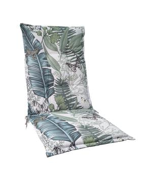 2 x Dehner Hochlehnerauflage Sardegna, ca. B50/H6/T121 cm, Hellgrau / Blau Grün - Baumwolle Polyester Viskose - Mindestbestellmenge: 2 Stk.