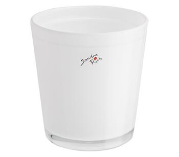 3 x Dehner Glas-Übertopf Blumentopf, konisch, ca. Ø12 cm, Weiß - Glas - Mindestbestellmenge: 3 Stk.