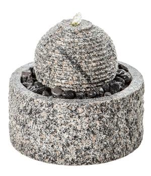 Dehner Granit-Gartenbrunnen Bern, ca. Ø42/H45 cm, Grau, Weiß - Granit