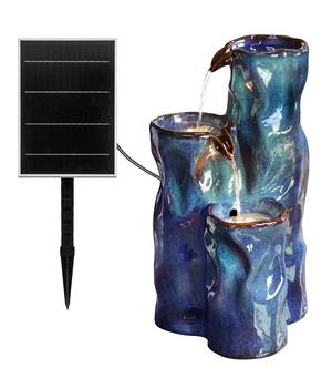 Dehner Keramik-Solarbrunnen Corso, ca. H64,5 cm, Blau - Keramik