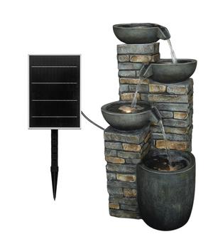 Dehner Polyresin-Solarbrunnen Mattone, ca. H89 cm, Braun - Polyresin