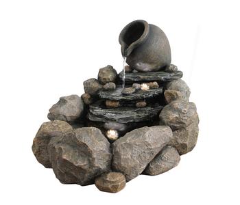 Dehner Polyresin-Gartenbrunnen Soltero, solarfähig, ca. H54,4 cm