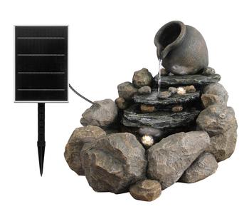 Dehner Polyresin-Solarbrunnen Soltero, ca. H54,4 cm, Grau - Polyresin