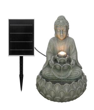 Dehner Polyresin-Solarbrunnen Yoga, ca. H55 cm, Grau - Polyresin