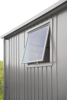 Biohort Fenster für Gerätehaus HighLine, AvantGarde und Panorama, ca. B188/H2,5/T81,4 cm, Silber - Stahl