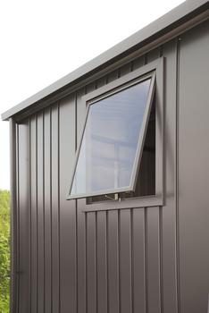 Biohort Fenster für Gerätehaus HighLine, AvantGarde und Panorama, ca. B188/H2,5/T81,4 cm, Quarzgrau - Stahl