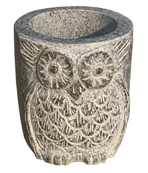 Dehner Granit-Topf Eule, rund, grau, ca. Ø20/H22 cm - Granit