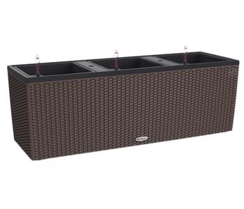 LECHUZA Polyrattan-Kasten Trio Cottage, rechteckig, Braun - Polyrattan