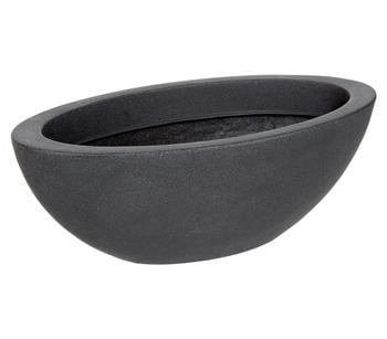 Dehner Kunststoff-Schale Miami, oval, anthrazit, ca. B52/H20/T23 cm