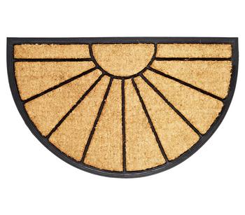 Hamat Fußmatte Bombay, ca. B75/T45 cm, Schwarz / Beige - Kokos Gummi