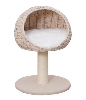Dehner Lieblinge Kratzbaum Boris, beige/weiß, ca. B43/H62/T43 cm, Beige / Weiß Hellbraun - Spanplatte Sisal Plüsch Rattan